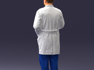 000187 Doctor in Lab Coat with Folder 1004 3D 모델