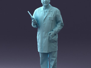 000187 Doctor in Lab Coat with Folder 1004 3D 모델