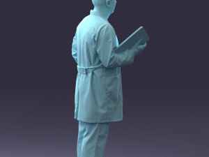 000187 Doctor in Lab Coat with Folder 1004 3D 모델