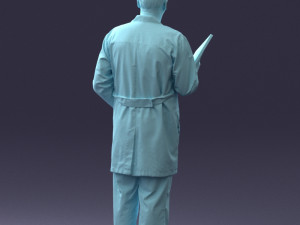 000187 Doctor in Lab Coat with Folder 1004 3D 모델