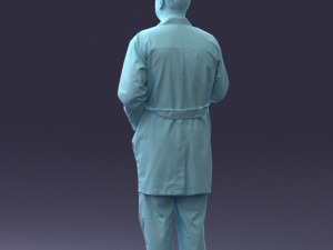 000187 Doctor in Lab Coat with Folder 1004 3D 모델