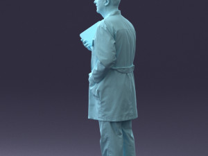 000187 Doctor in Lab Coat with Folder 1004 3D 모델