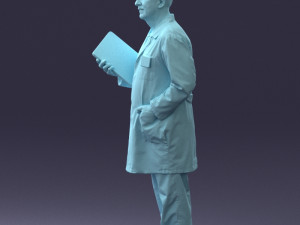 000187 Doctor in Lab Coat with Folder 1004 3D 모델