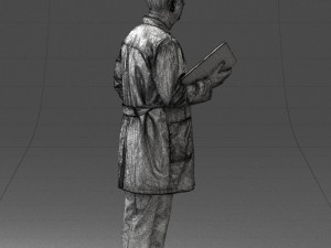 000187 Doctor in Lab Coat with Folder 1004 3D 모델