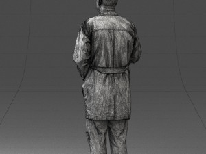 000187 Doctor in Lab Coat with Folder 1004 3D 모델