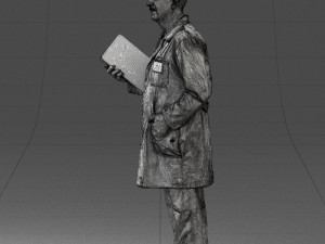 000187 Doctor in Lab Coat with Folder 1004 3D 모델