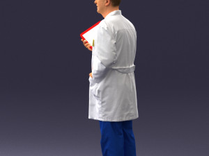 000187 Doctor in Lab Coat with Folder 1004 3dp Modello di stampa 3D