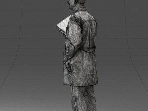 000187 Doctor in Lab Coat with Folder 1004 3dp Modello di stampa 3D