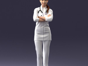 000188 Doctor in Medical Uniform with Stethoscope 1008 Modelo 3D