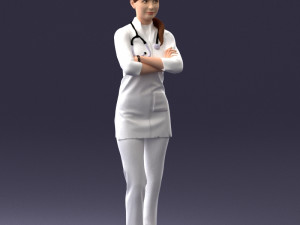 000188 Doctor in Medical Uniform with Stethoscope 1008 Modelo 3D
