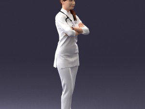 000188 Doctor in Medical Uniform with Stethoscope 1008 Modelo 3D