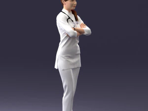 000188 Doctor in Medical Uniform with Stethoscope 1008 3D Model