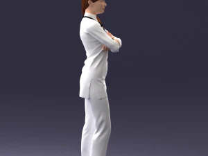 000188 Doctor in Medical Uniform with Stethoscope 1008 3D Model