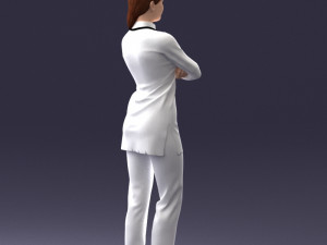 000188 Doctor in Medical Uniform with Stethoscope 1008 Modelo 3D