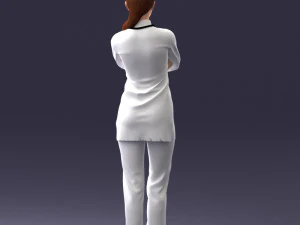 000188 Doctor in Medical Uniform with Stethoscope 1008 3D Model