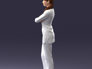 000188 Doctor in Medical Uniform with Stethoscope 1008 Modelo 3D
