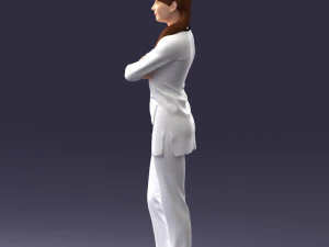 000188 Doctor in Medical Uniform with Stethoscope 1008 3D Model