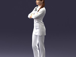000188 Doctor in Medical Uniform with Stethoscope 1008 Modelo 3D