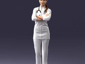 000188 Doctor in Medical Uniform with Stethoscope 1008 3D Model