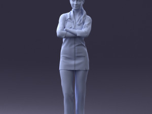 000188 Doctor in Medical Uniform with Stethoscope 1008 Modelo 3D