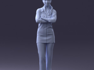 000188 Doctor in Medical Uniform with Stethoscope 1008 Modelo 3D