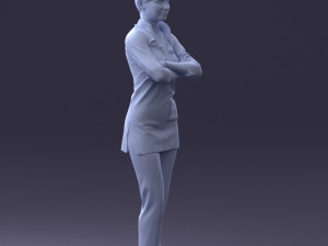 000188 Doctor in Medical Uniform with Stethoscope 1008 Modelo 3D