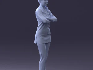 000188 Doctor in Medical Uniform with Stethoscope 1008 3D Model