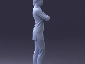 000188 Doctor in Medical Uniform with Stethoscope 1008 3D Model