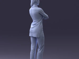 000188 Doctor in Medical Uniform with Stethoscope 1008 3D Model