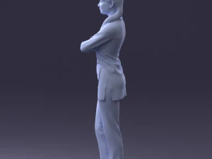 000188 Doctor in Medical Uniform with Stethoscope 1008 3D Model