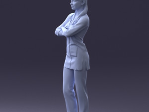 000188 Doctor in Medical Uniform with Stethoscope 1008 Modelo 3D