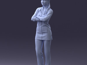000188 Doctor in Medical Uniform with Stethoscope 1008 Modelo 3D