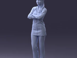 000188 Doctor in Medical Uniform with Stethoscope 1008 3D Model