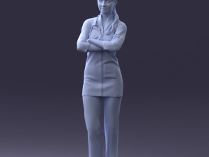 000188 Doctor in Medical Uniform with Stethoscope 1008 Modelo 3D