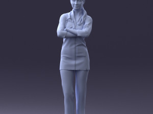 000188 Doctor in Medical Uniform with Stethoscope 1008 Modelo 3D