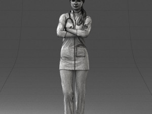 000188 Doctor in Medical Uniform with Stethoscope 1008 Modelo 3D