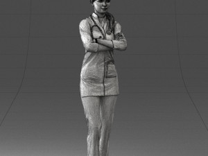 000188 Doctor in Medical Uniform with Stethoscope 1008 Modelo 3D