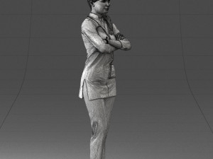 000188 Doctor in Medical Uniform with Stethoscope 1008 Modelo 3D