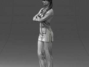 000188 Doctor in Medical Uniform with Stethoscope 1008 Modelo 3D