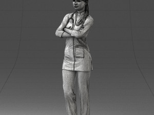 000188 Doctor in Medical Uniform with Stethoscope 1008 Modelo 3D