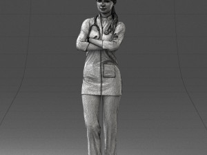 000188 Doctor in Medical Uniform with Stethoscope 1008 Modelo 3D