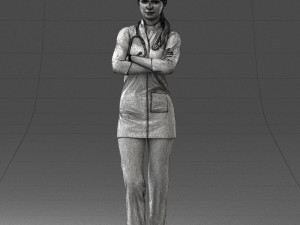 000188 Doctor in Medical Uniform with Stethoscope 1008 Modelo 3D