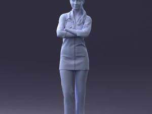 000188 Doctor in Medical Uniform with Stethoscope 1008 3dp 3D Print Model