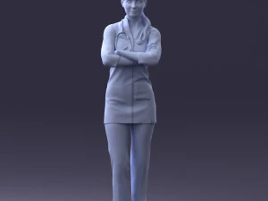 000188 Doctor in Medical Uniform with Stethoscope 1008 3dp 3D Print Model