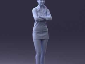000188 Doctor in Medical Uniform with Stethoscope 1008 3dp Modelo de impresión 3D
