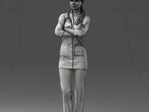 000188 Doctor in Medical Uniform with Stethoscope 1008 3dp 3D Print Model