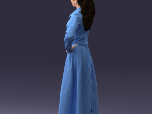 woman in blue dress 1009 3D Model