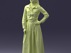 woman in blue dress 1009 3D Model