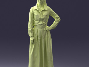 woman in blue dress 1009 3D Model