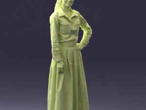 woman in blue dress 1009 3D Model